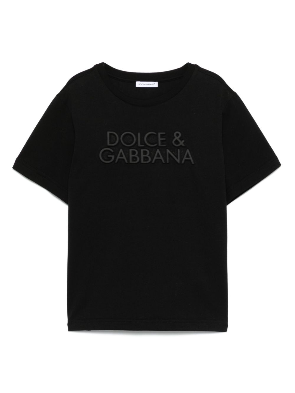 Dolce & Gabbana Kids logo-embossed T-shirt - Black von Dolce & Gabbana Kids