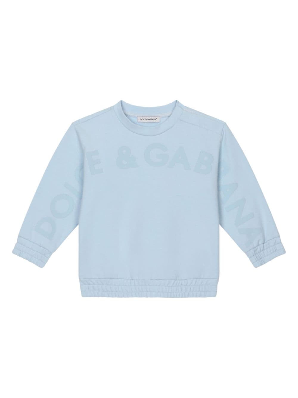 Dolce & Gabbana Kids logo-embossed jersey sweatshirt - Blue von Dolce & Gabbana Kids