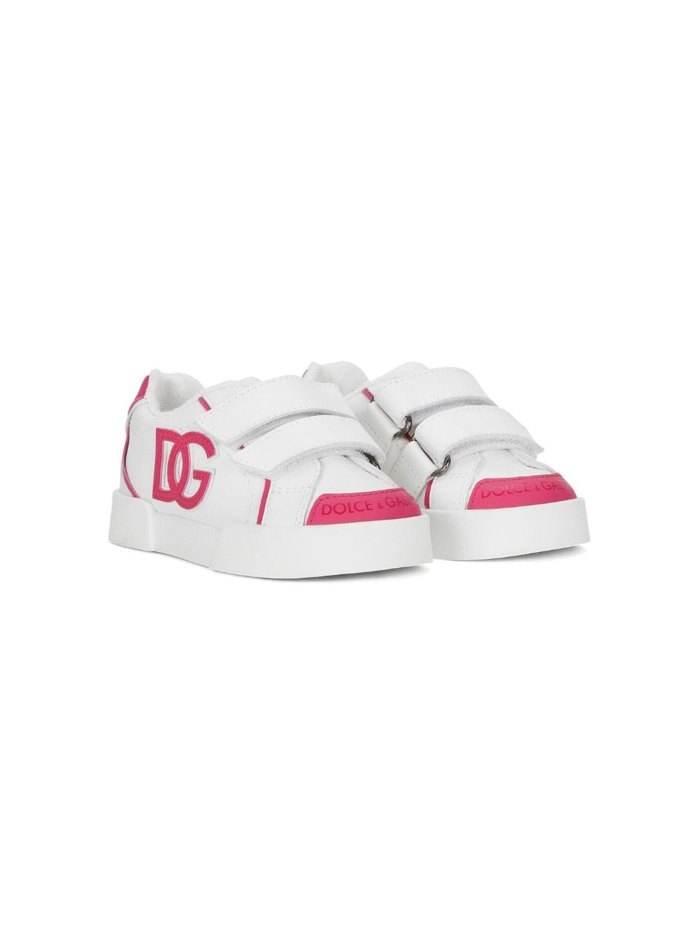 Dolce & Gabbana Kids logo-embossed leather sneakers - White von Dolce & Gabbana Kids