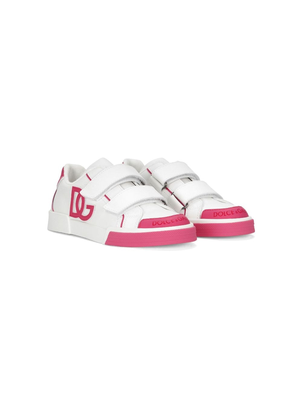 Dolce & Gabbana Kids logo-embossed leather sneakers - White von Dolce & Gabbana Kids