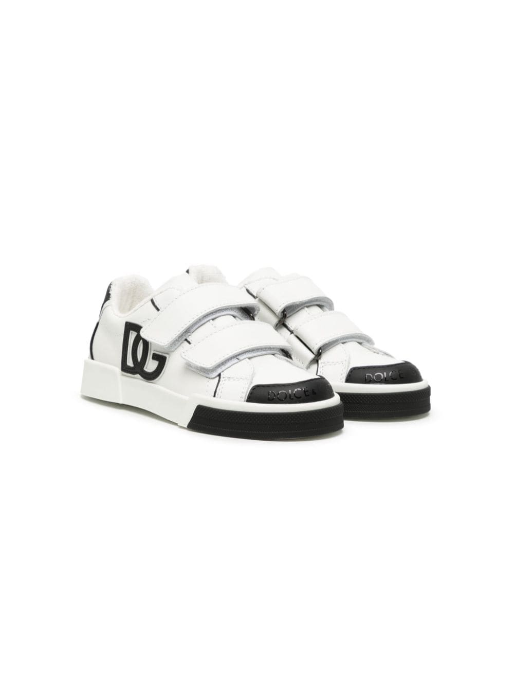 Dolce & Gabbana Kids logo-embossed touch-strap sneakers - White von Dolce & Gabbana Kids