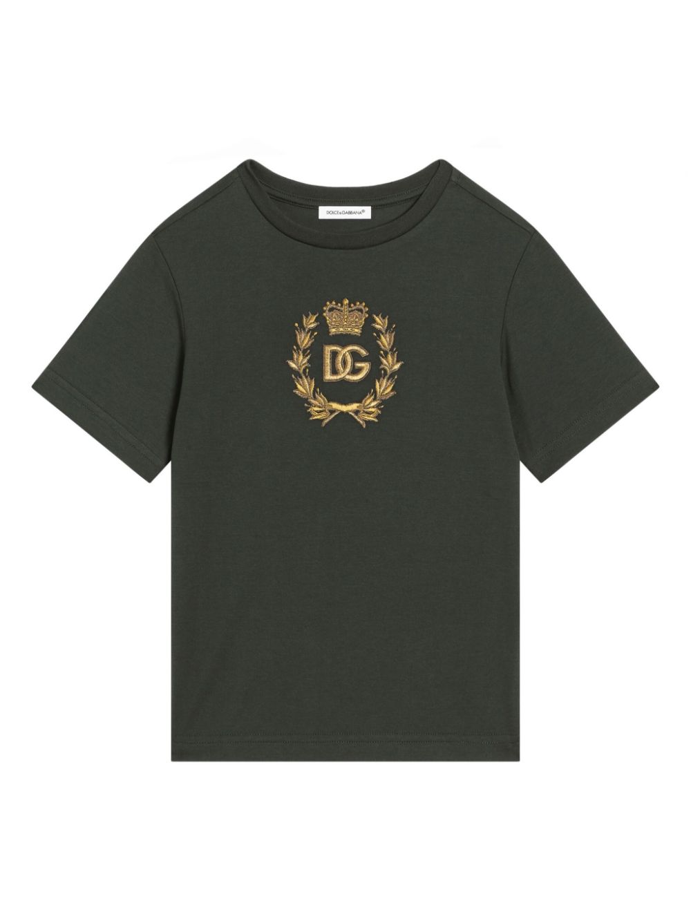 Dolce & Gabbana Kids logo-embroidered T-shirt - Green von Dolce & Gabbana Kids