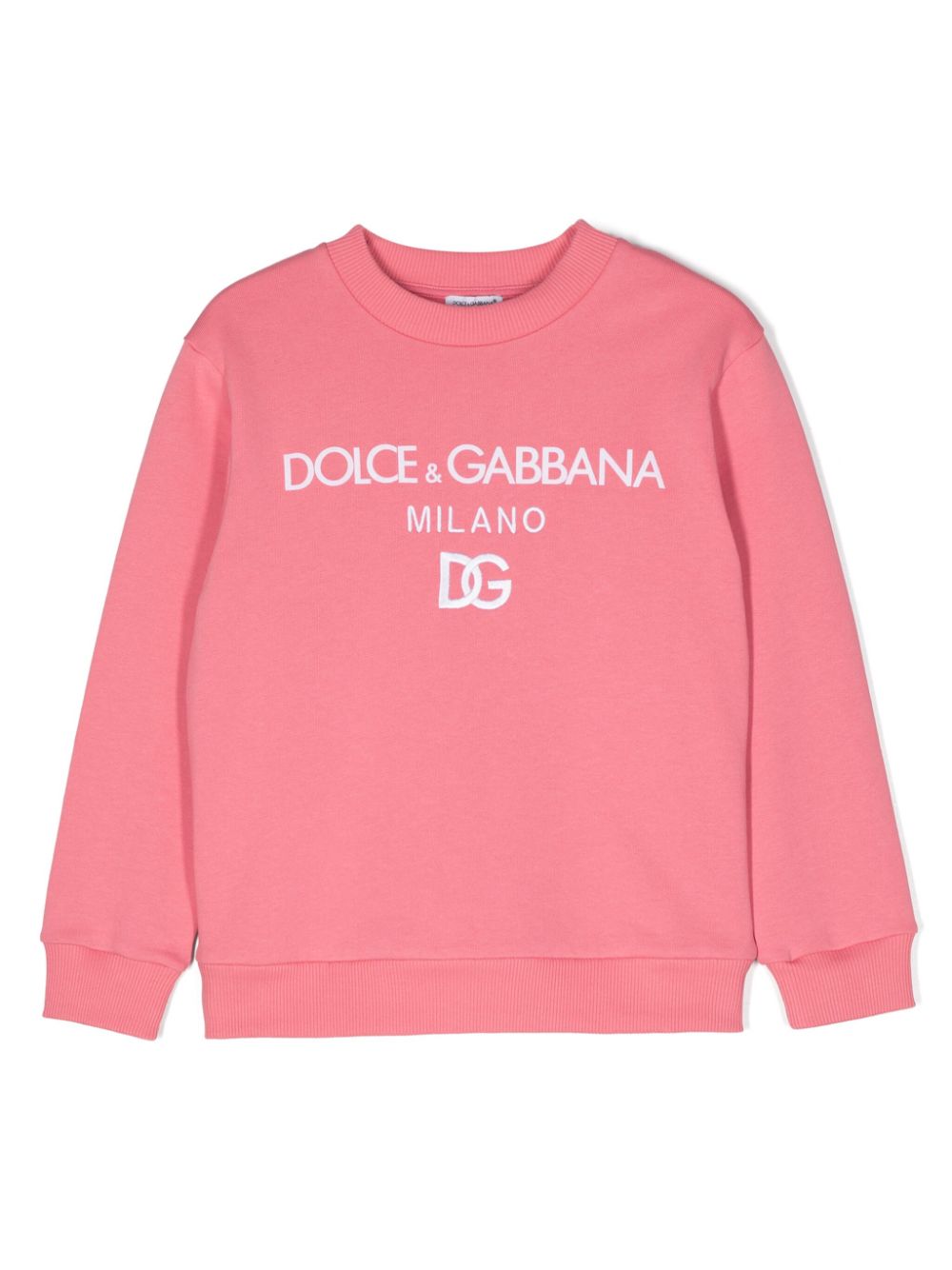 Dolce & Gabbana Kids logo-embroidered cotton sweatshirt - Pink von Dolce & Gabbana Kids