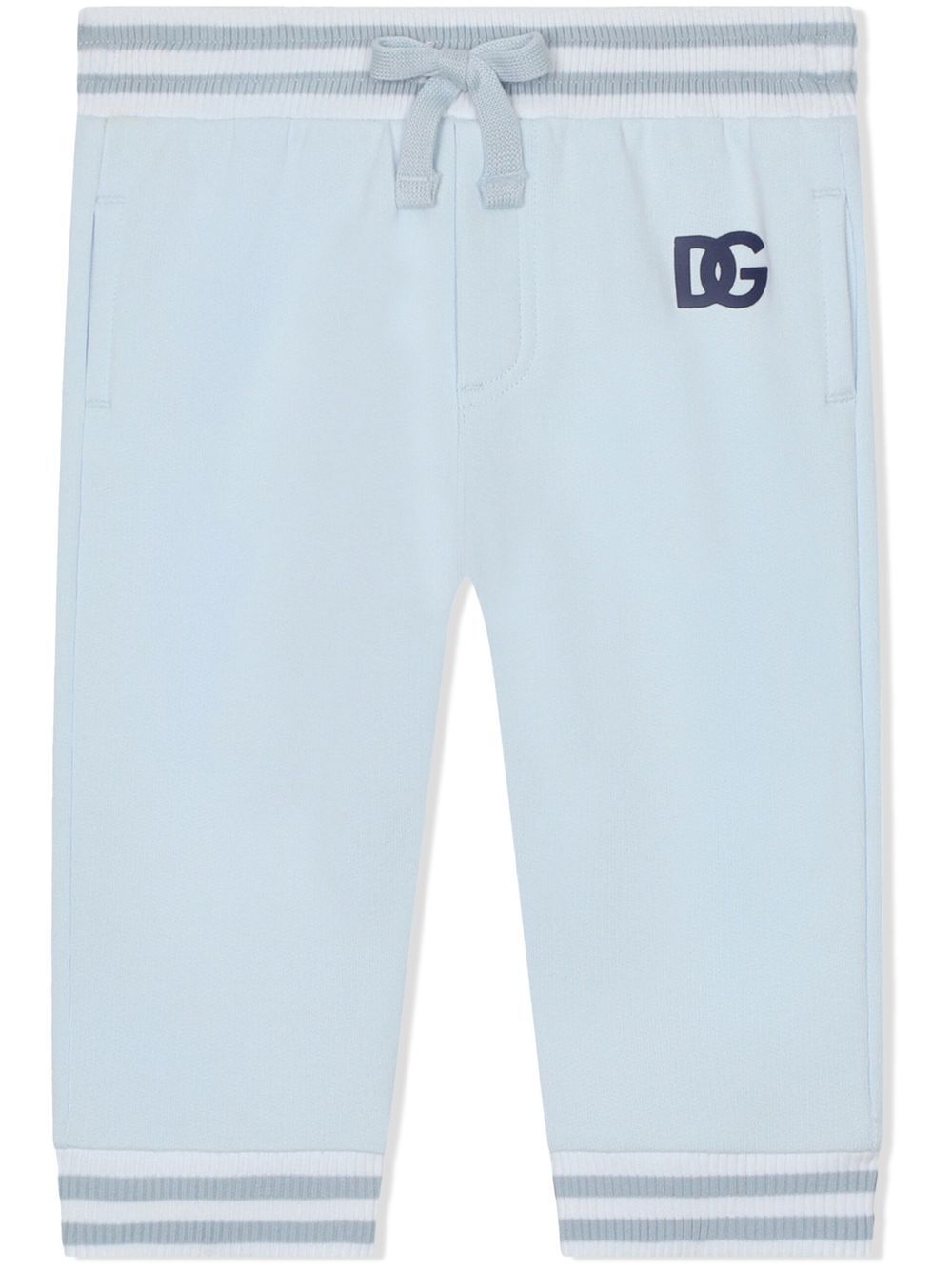 Dolce & Gabbana Kids logo-embroidered cotton track pants - Blue von Dolce & Gabbana Kids