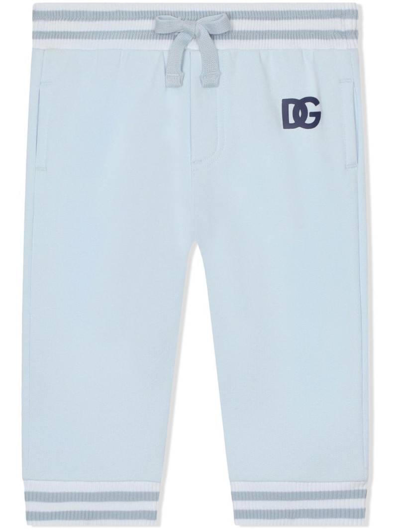 Dolce & Gabbana Kids logo-embroidered cotton track pants - Blue von Dolce & Gabbana Kids