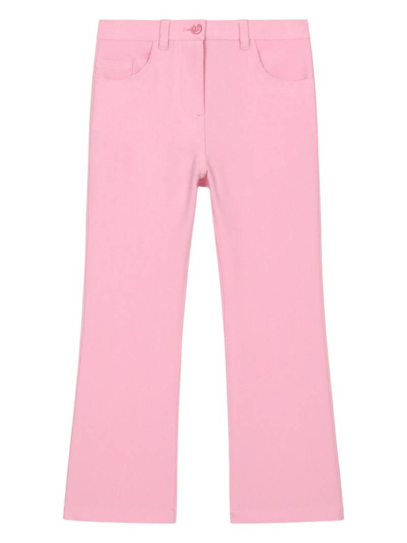 Dolce & Gabbana Kids logo-embroidered flared trousers - Pink von Dolce & Gabbana Kids