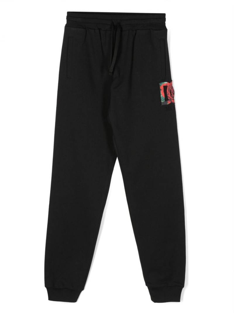 Dolce & Gabbana Kids logo-embroidered jersey track pants - Black von Dolce & Gabbana Kids