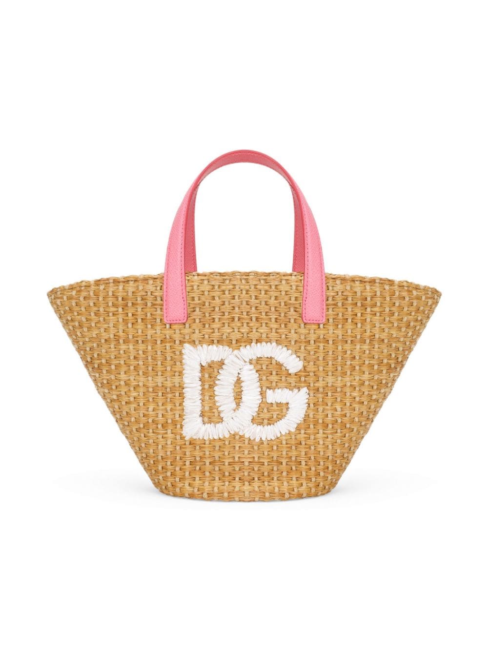 Dolce & Gabbana Kids logo-embroidered raffia tote bag - Neutrals von Dolce & Gabbana Kids