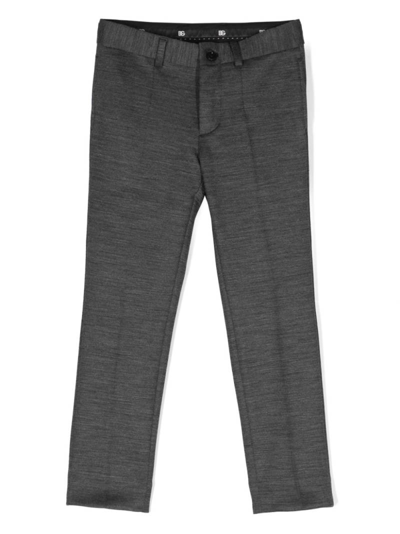 Dolce & Gabbana Kids logo-embroidered slim-cut trousers - Grey von Dolce & Gabbana Kids