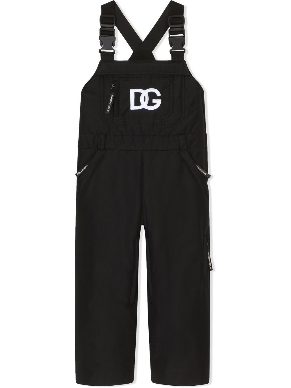 Dolce & Gabbana Kids logo-embroidered straight-leg dungarees - Black von Dolce & Gabbana Kids