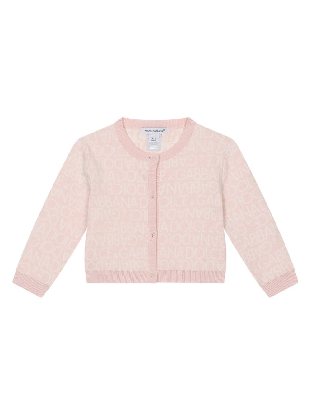 Dolce & Gabbana Kids logo-intarsia round-neck cardigan - Pink von Dolce & Gabbana Kids