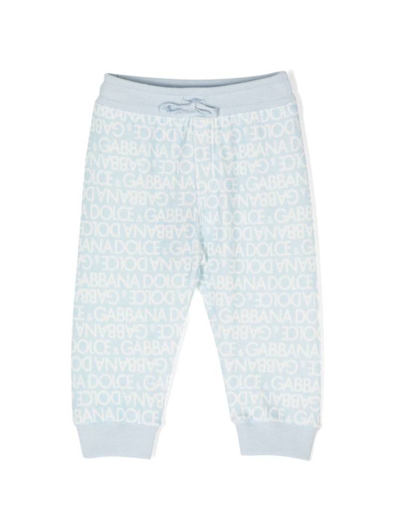 Dolce & Gabbana Kids logo-intarsia track pants - Blue von Dolce & Gabbana Kids