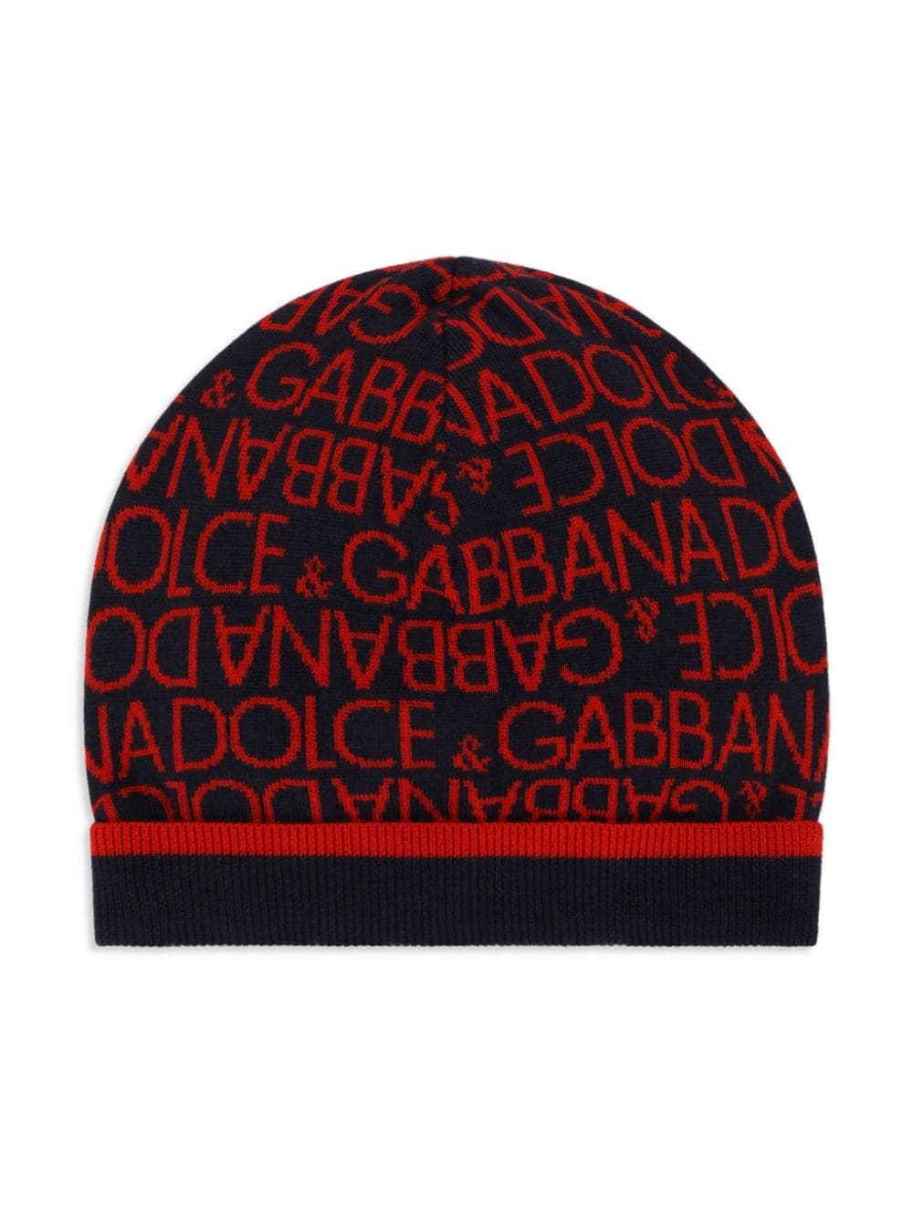 Dolce & Gabbana Kids logo-jacquard beanie hat - Red von Dolce & Gabbana Kids