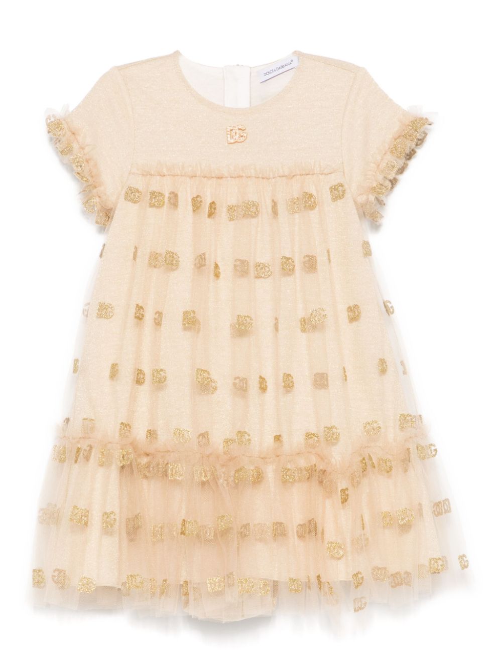 Dolce & Gabbana Kids logo-jacquard dress - Gold von Dolce & Gabbana Kids