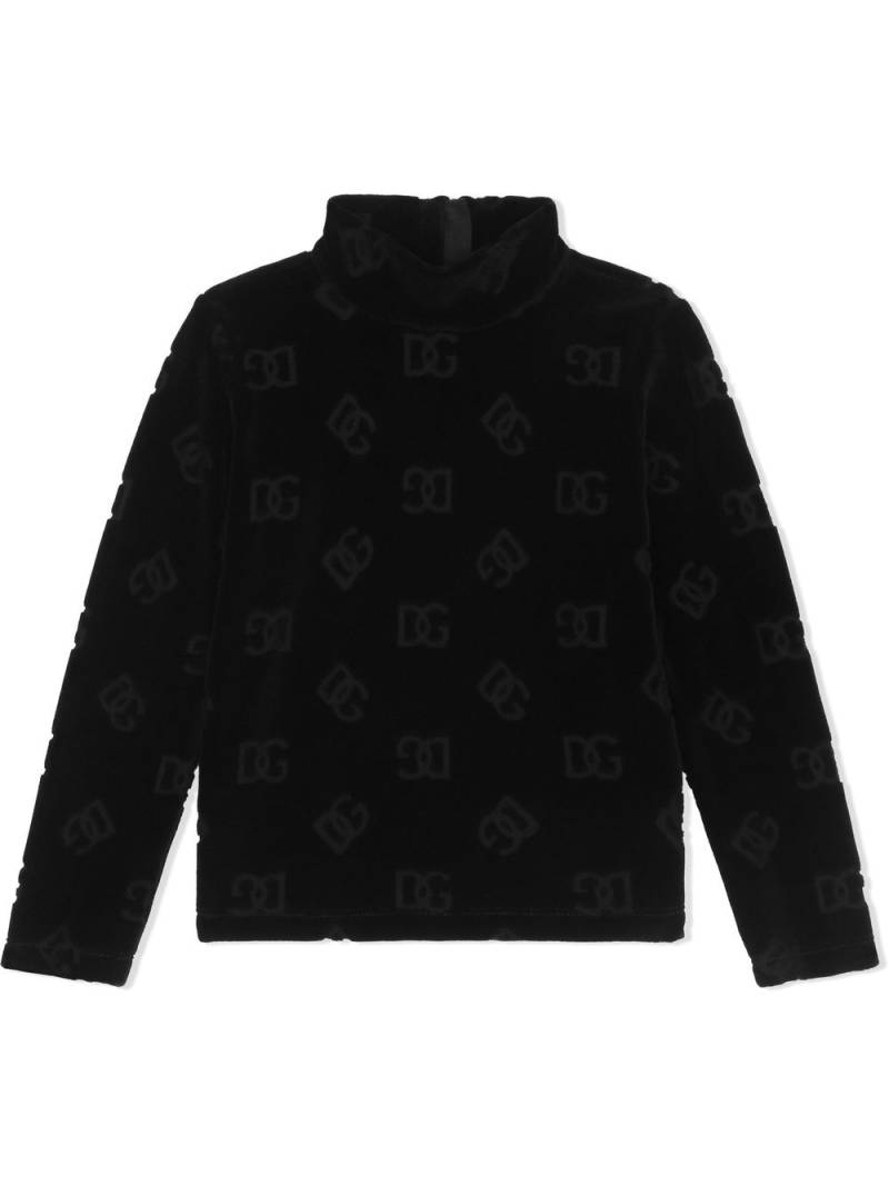 Dolce & Gabbana Kids logo-jacquard half-zip sweater - Black von Dolce & Gabbana Kids