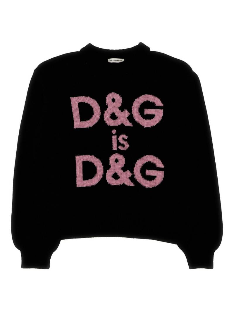 Dolce & Gabbana Kids logo-jacquard sweater - Black von Dolce & Gabbana Kids