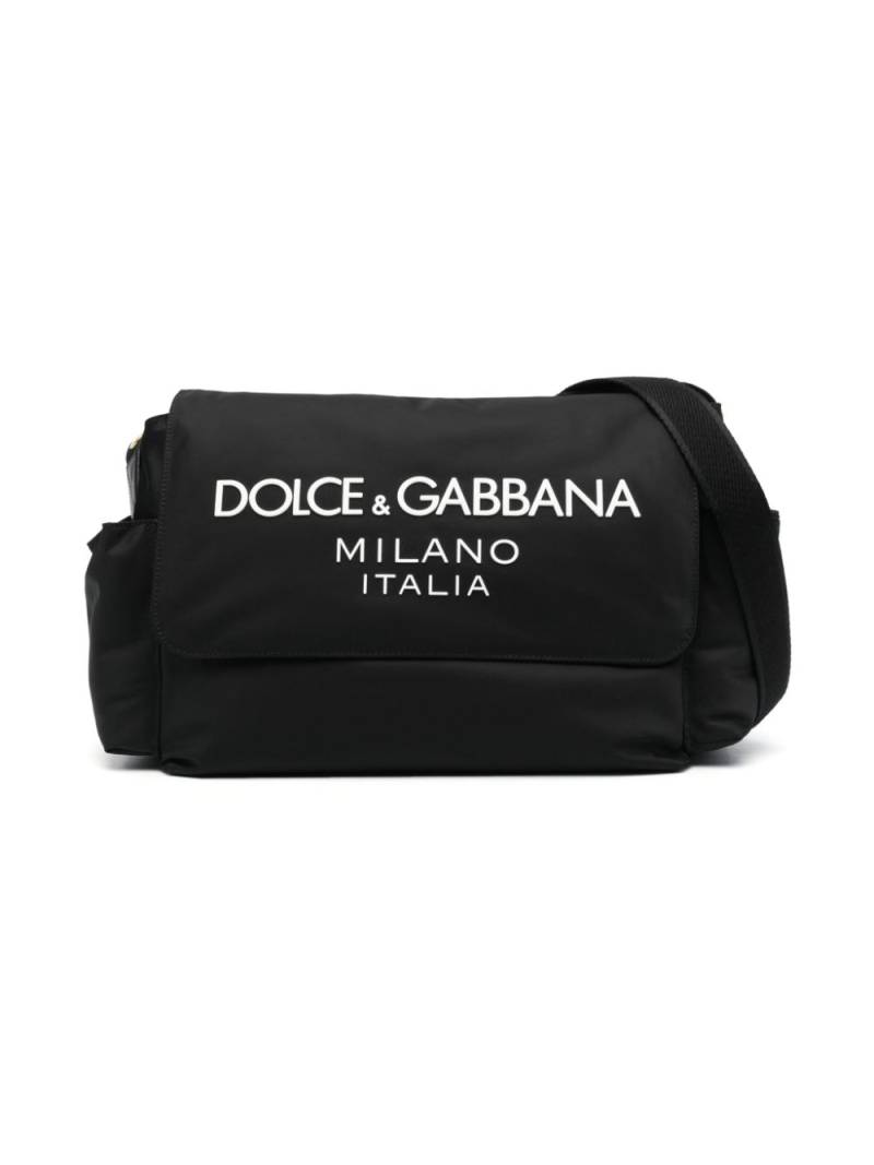 Dolce & Gabbana Kids logo-lettering changing bag - Black von Dolce & Gabbana Kids