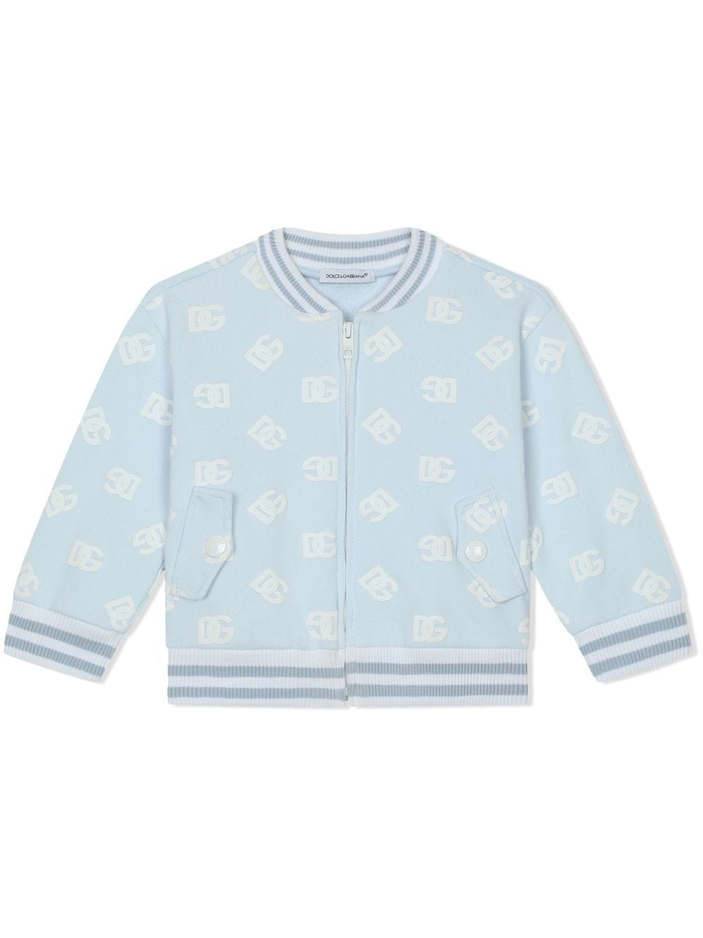 Dolce & Gabbana Kids logo-motif zip-up hoodie - Blue von Dolce & Gabbana Kids