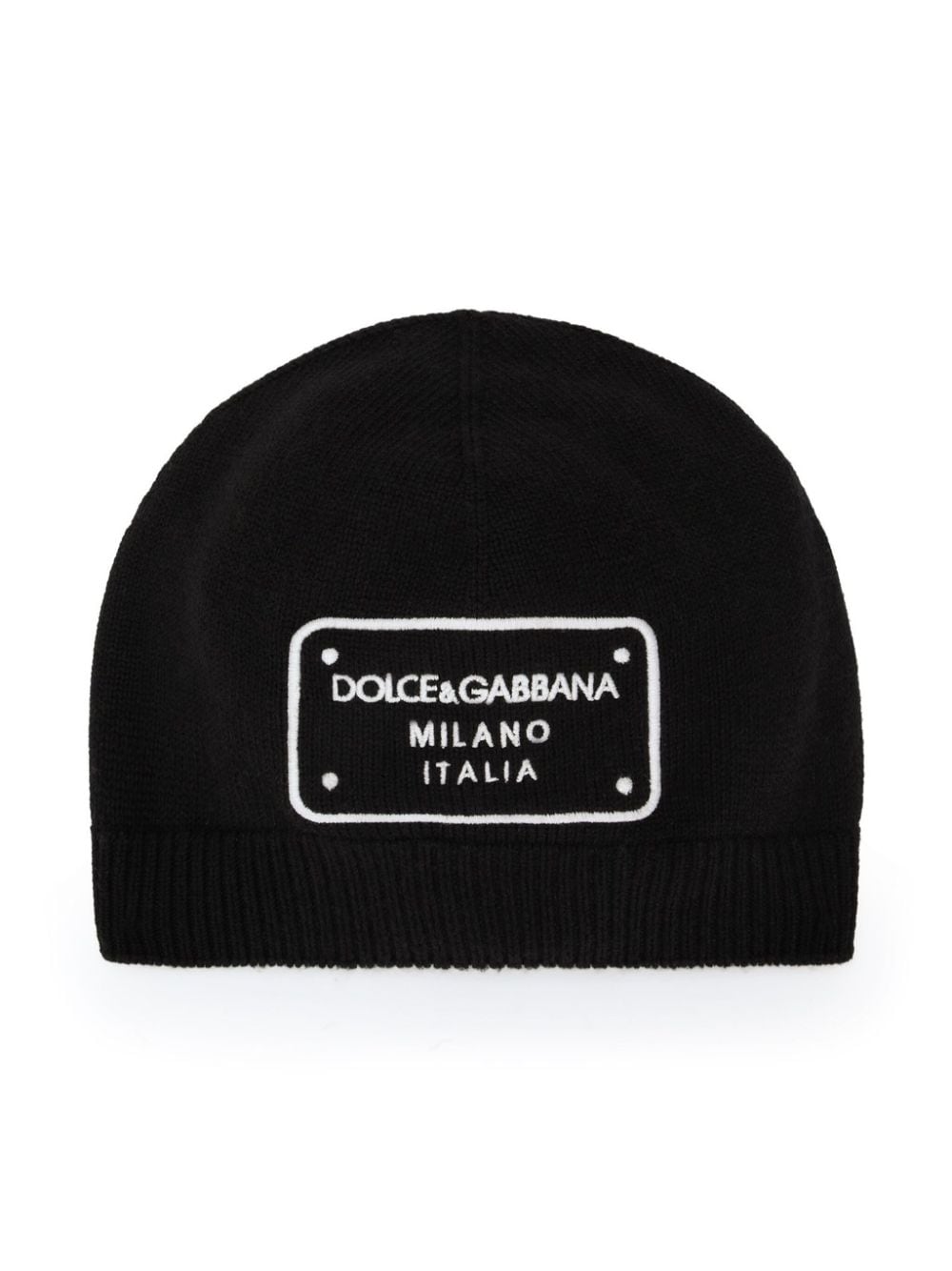 Dolce & Gabbana Kids logo-patch beanie hat - Black von Dolce & Gabbana Kids