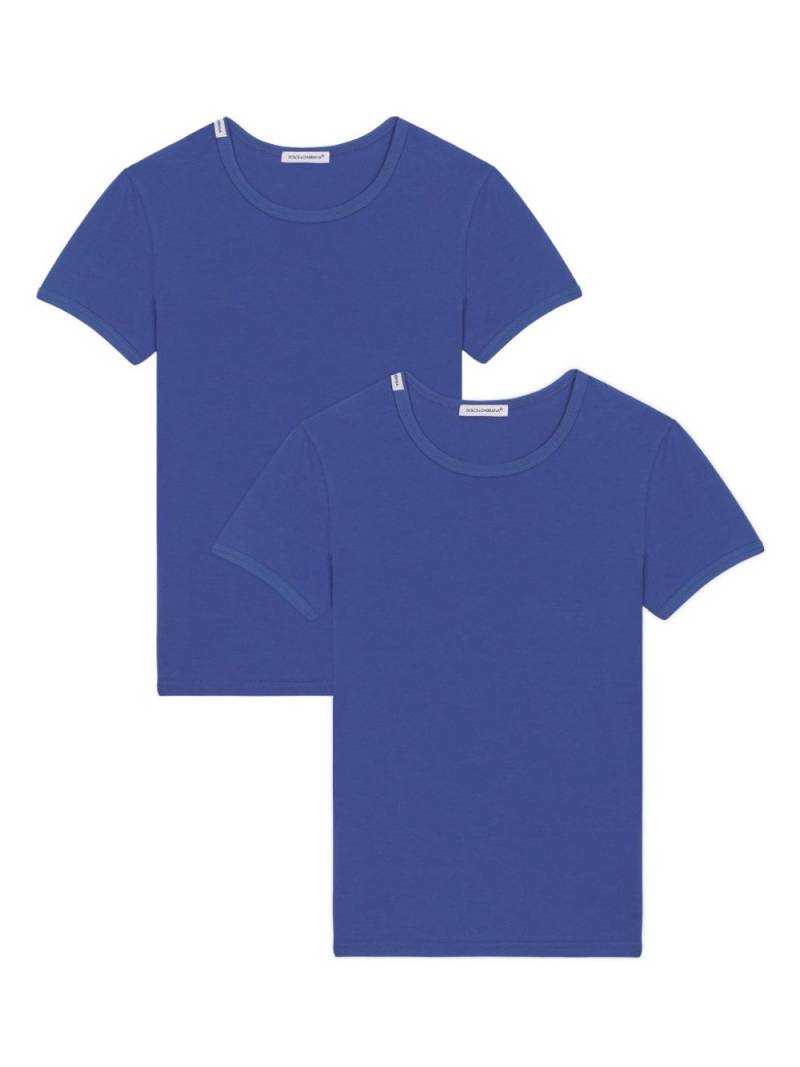 Dolce & Gabbana Kids logo-patch cotton T-shirt (set of two) - Blue von Dolce & Gabbana Kids