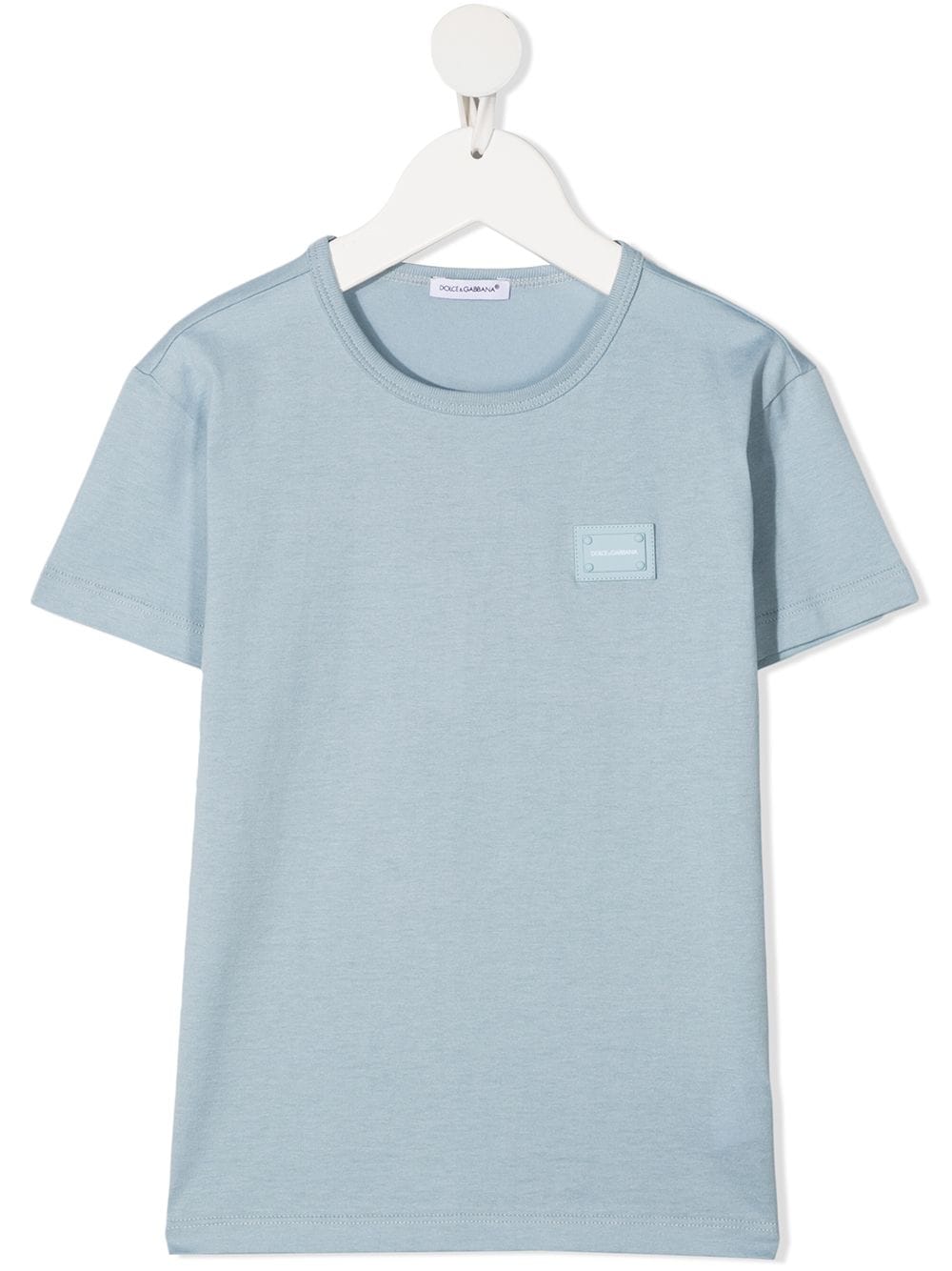 Dolce & Gabbana Kids logo-patch cotton T-shirt - Blue von Dolce & Gabbana Kids