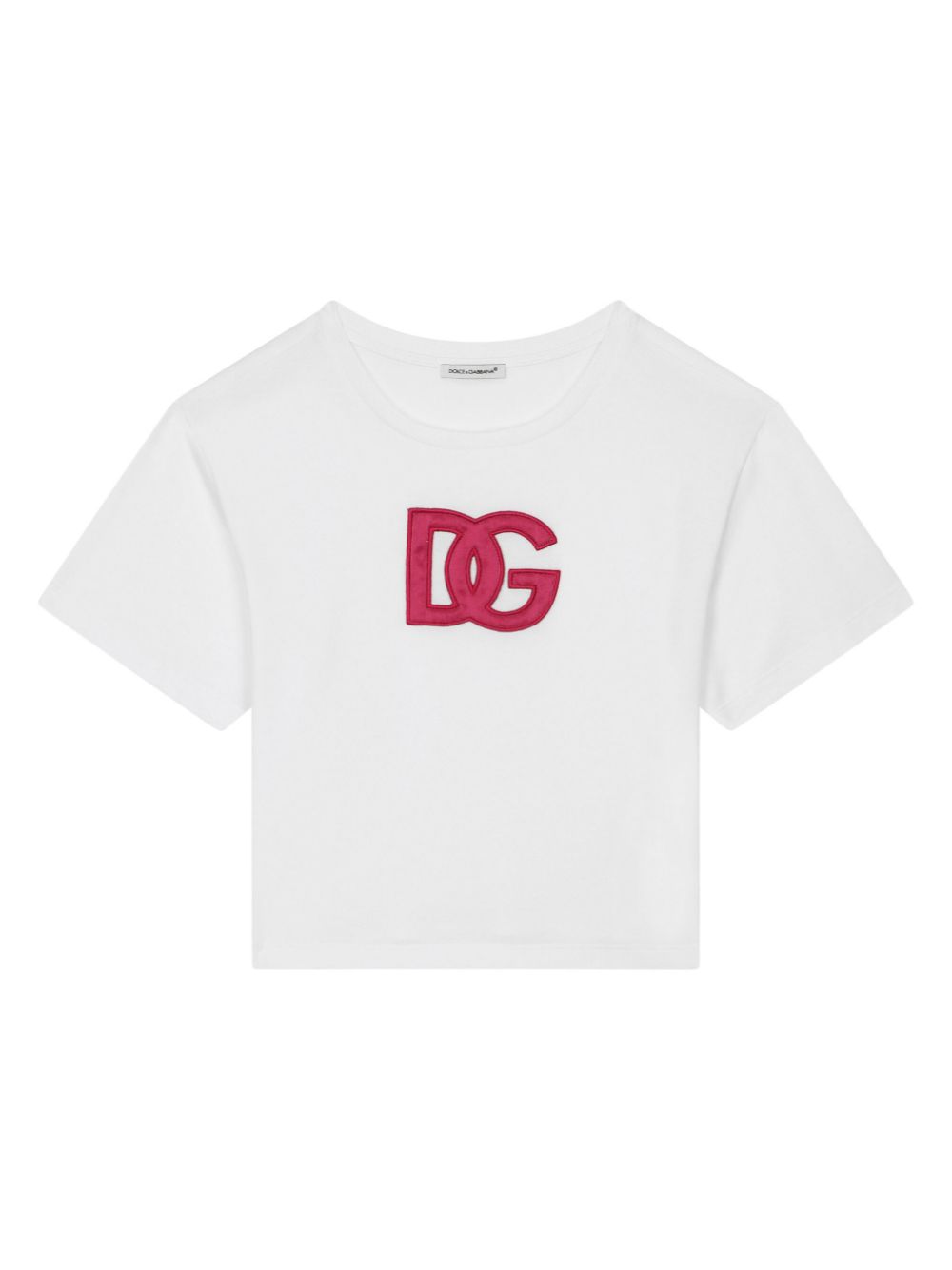 Dolce & Gabbana Kids logo-patch cotton T-shirt - White von Dolce & Gabbana Kids