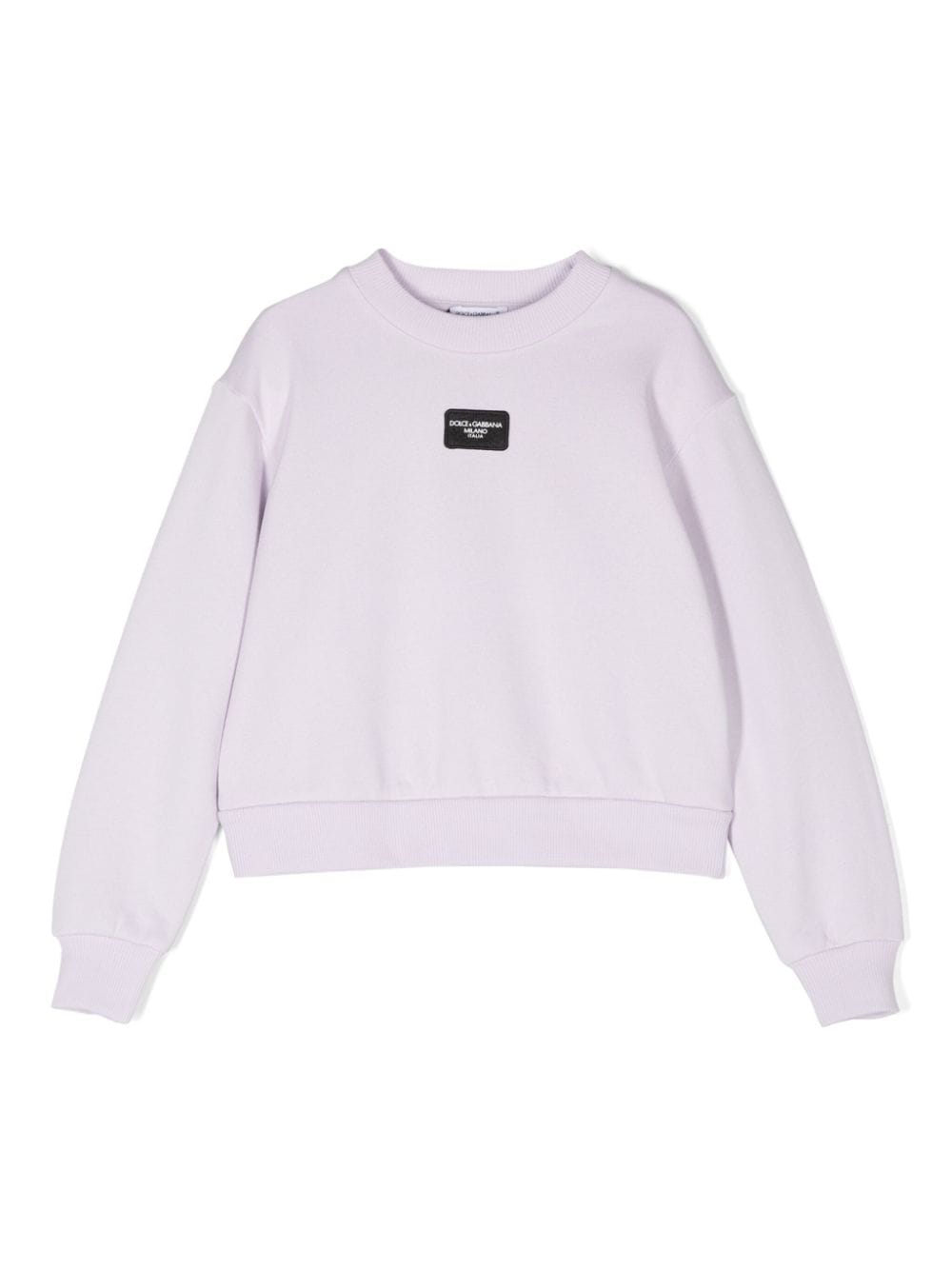 Dolce & Gabbana Kids logo-patch cotton sweatshirt - Purple von Dolce & Gabbana Kids