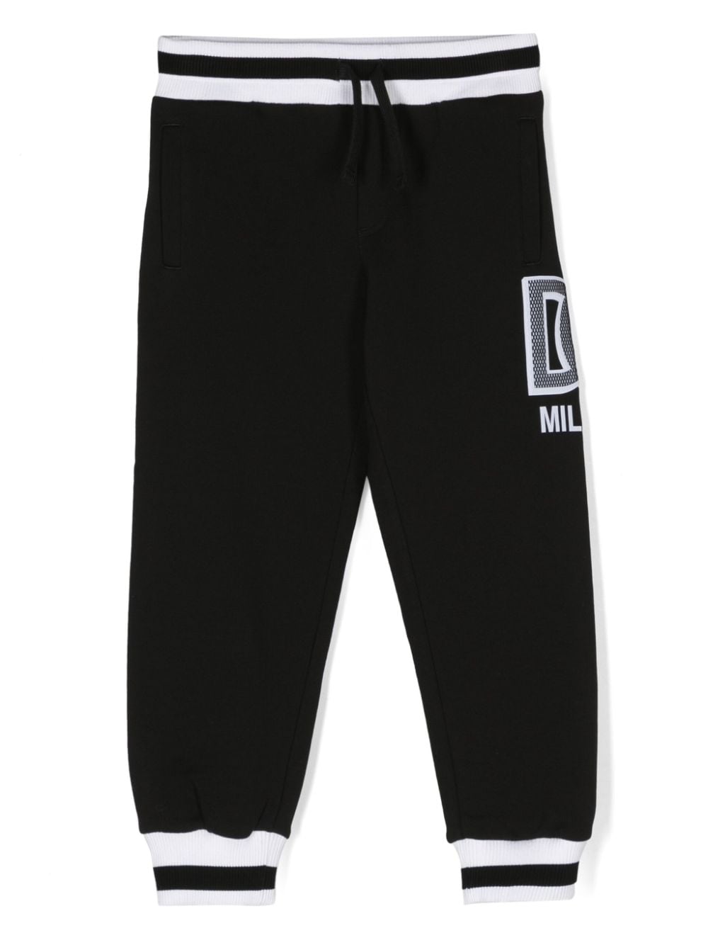 Dolce & Gabbana Kids logo-patch cotton track pants - Black von Dolce & Gabbana Kids