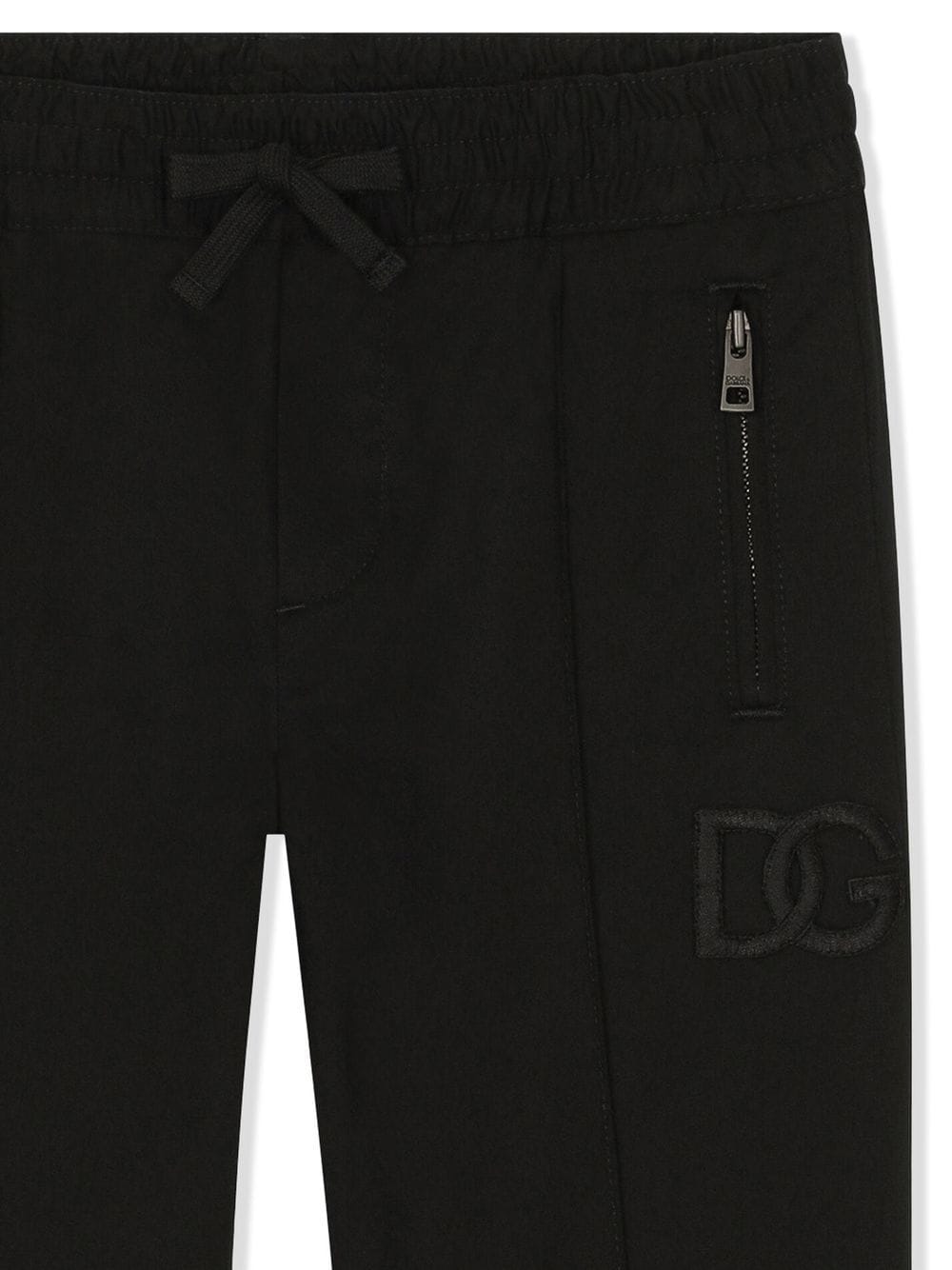 Dolce & Gabbana Kids logo-patch gabardine track pants - Black von Dolce & Gabbana Kids