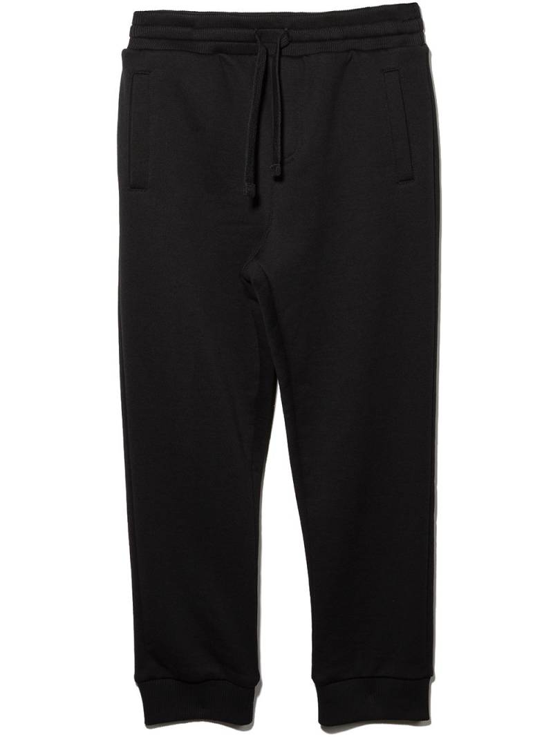 Dolce & Gabbana Kids logo-patch gathered-ankle track pants - Black von Dolce & Gabbana Kids