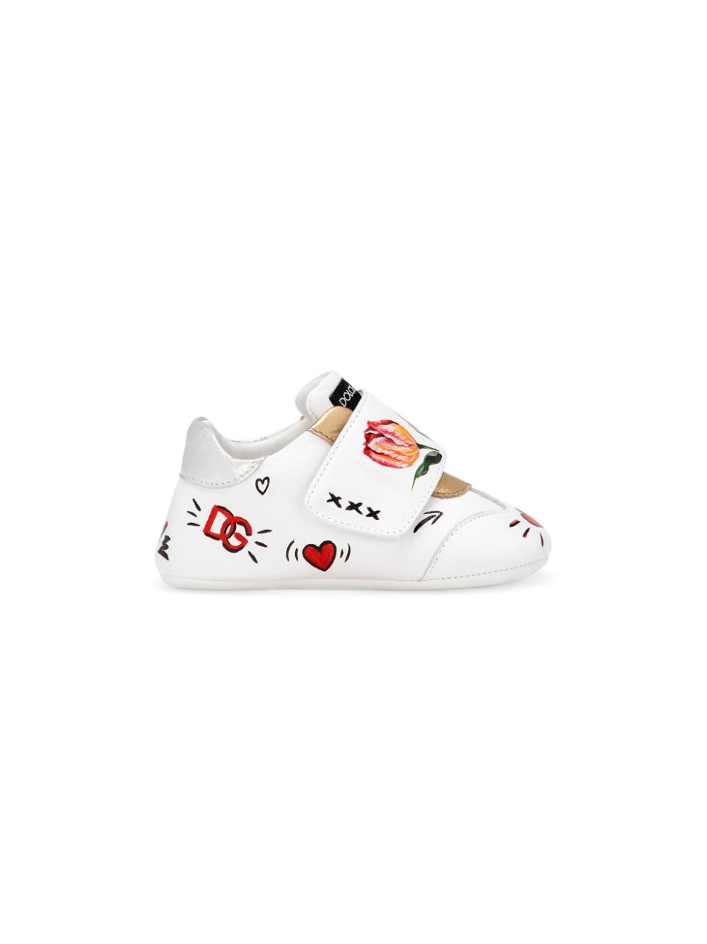 Dolce & Gabbana Kids logo-patch leather sneakers - White von Dolce & Gabbana Kids