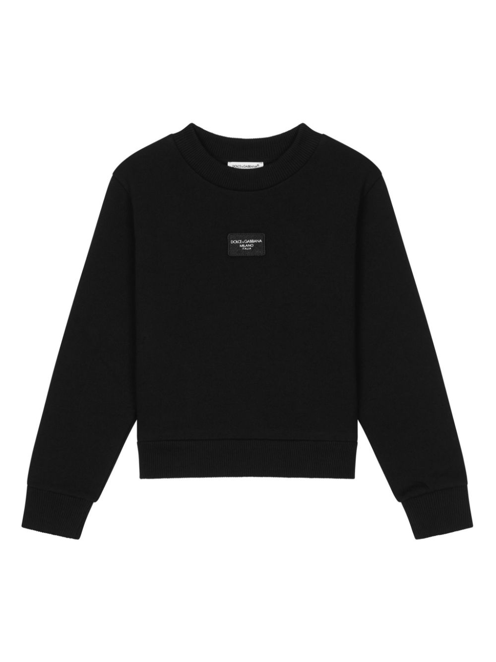 Dolce & Gabbana Kids logo-patch sweatshirt - Black von Dolce & Gabbana Kids