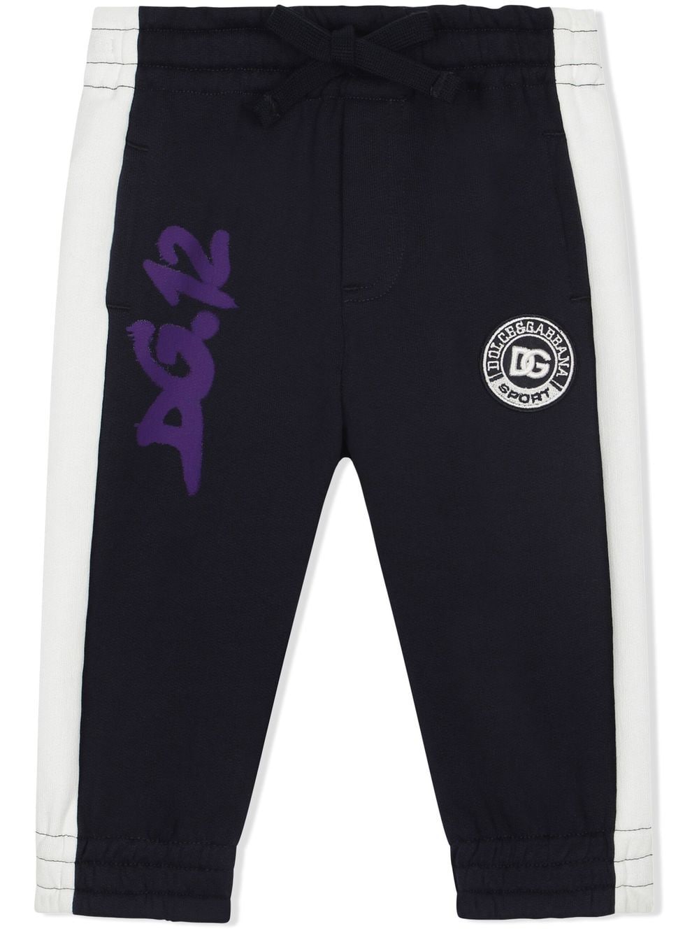 Dolce & Gabbana Kids logo-patch tracksuit bottoms - Black von Dolce & Gabbana Kids