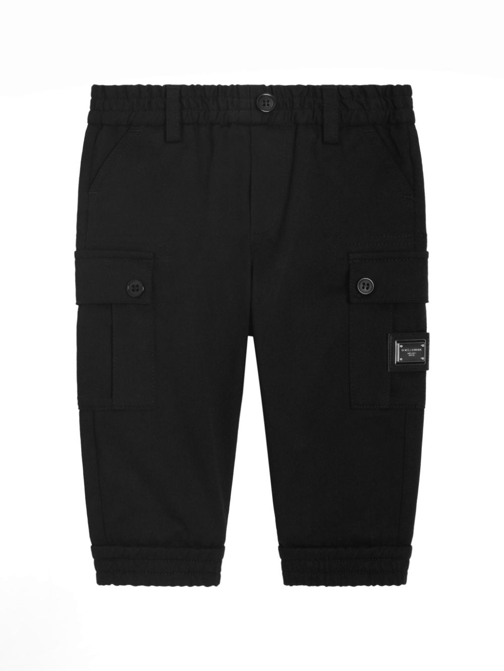 Dolce & Gabbana Kids logo-plaque cargo shorts - Black von Dolce & Gabbana Kids