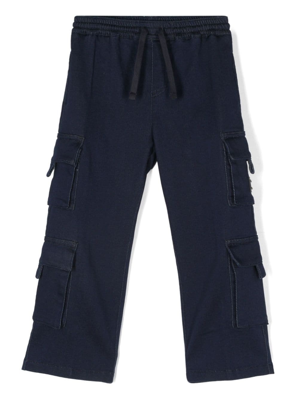 Dolce & Gabbana Kids logo-plaque cargo trousers - Blue von Dolce & Gabbana Kids