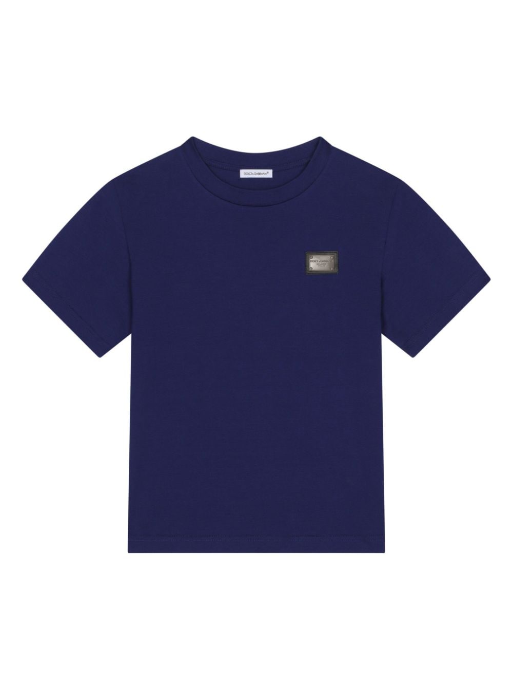 Dolce & Gabbana Kids logo-plaque cotton T-shirt - Blue von Dolce & Gabbana Kids