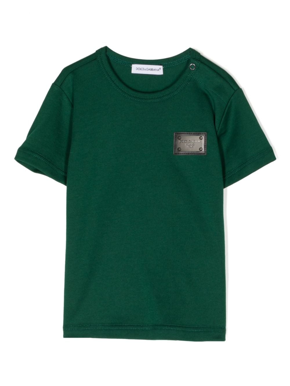 Dolce & Gabbana Kids logo-plaque cotton T-shirt - Green von Dolce & Gabbana Kids