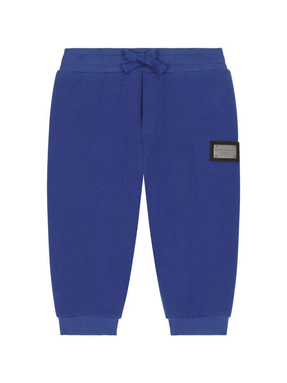 Dolce & Gabbana Kids logo-plaque cotton track trousers - Blue von Dolce & Gabbana Kids