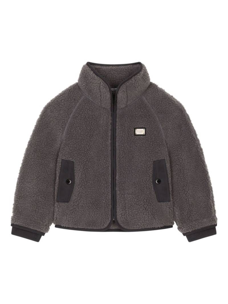 Dolce & Gabbana Kids logo-plaque jacket - Grey von Dolce & Gabbana Kids