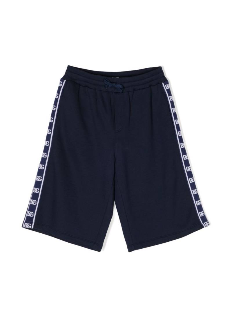 Dolce & Gabbana Kids logo-plaque jersey shorts - Blue von Dolce & Gabbana Kids