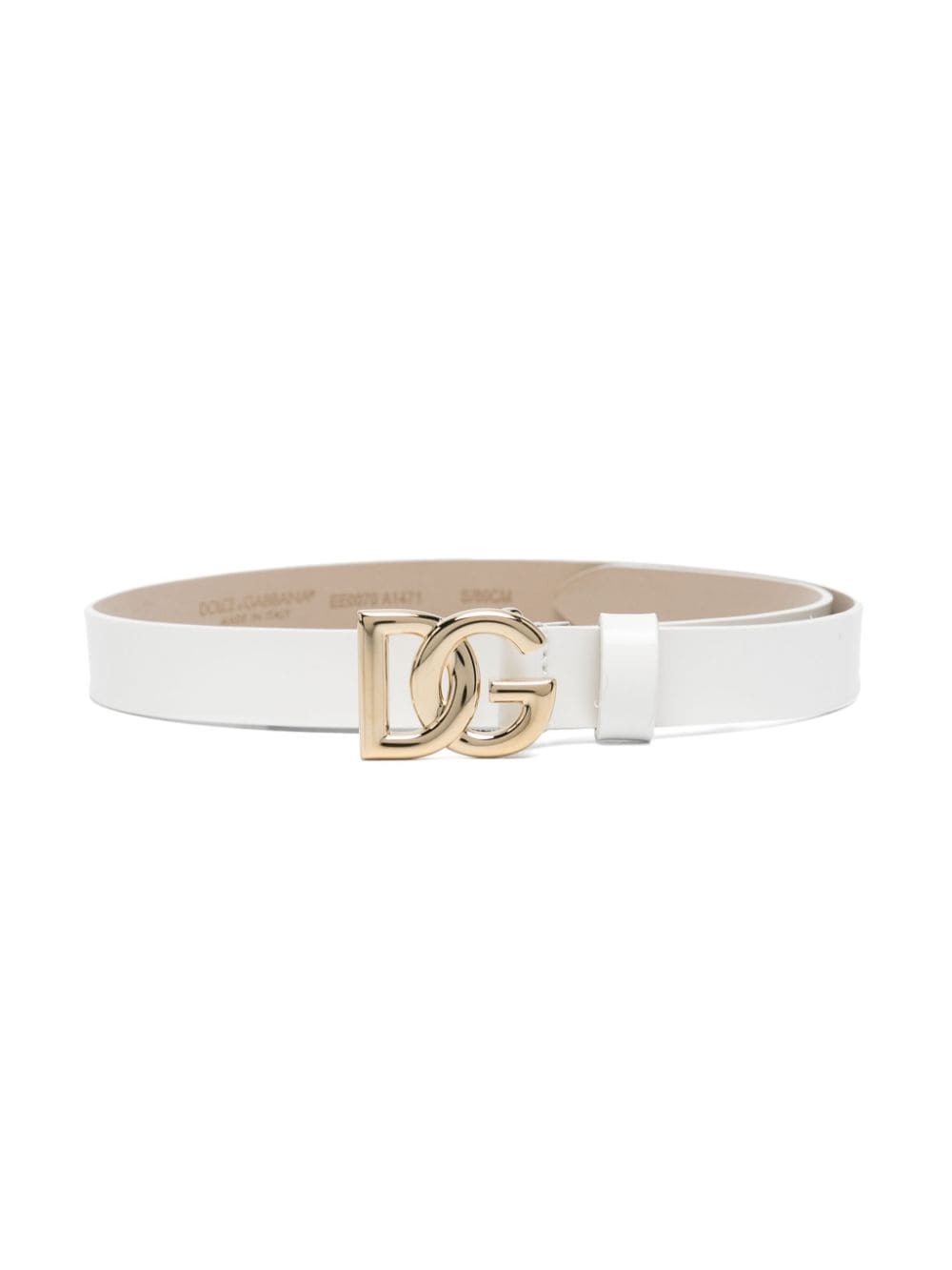 Dolce & Gabbana Kids DG logo leather belt - White von Dolce & Gabbana Kids