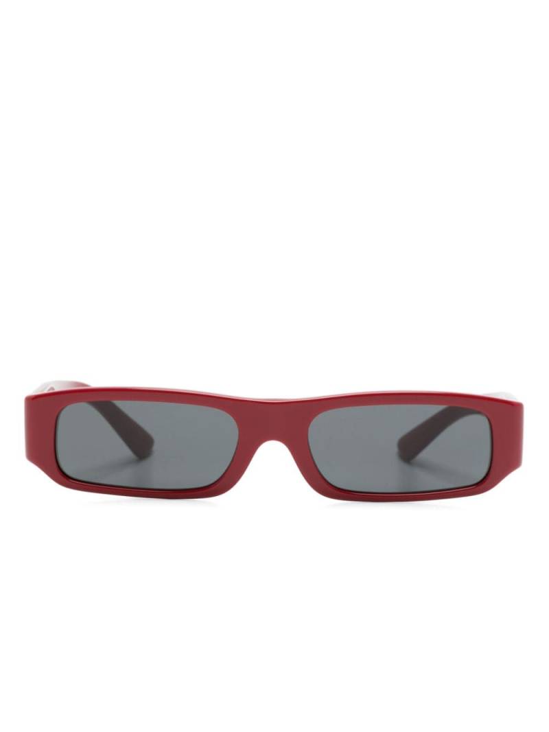 Dolce & Gabbana Kids logo-plaque rectangle-frame sunglasses - Red von Dolce & Gabbana Kids