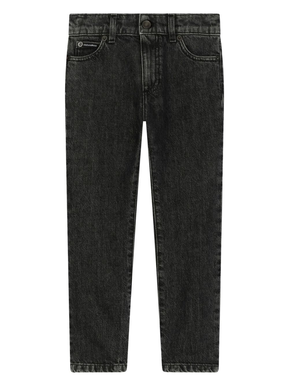 Dolce & Gabbana Kids logo-plaque skinny jeans - Black von Dolce & Gabbana Kids