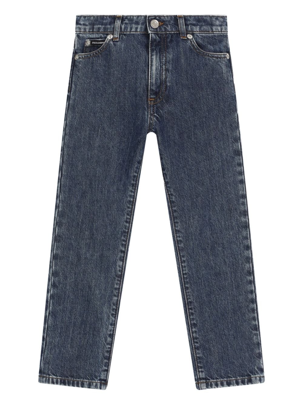 Dolce & Gabbana Kids logo-plaque skinny jeans - Blue von Dolce & Gabbana Kids