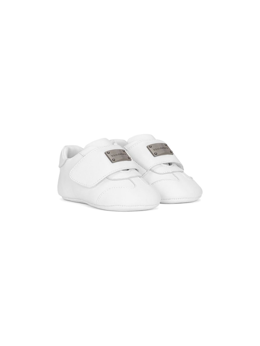 Dolce & Gabbana Kids logo-plaque touch-strap sneakers - White von Dolce & Gabbana Kids