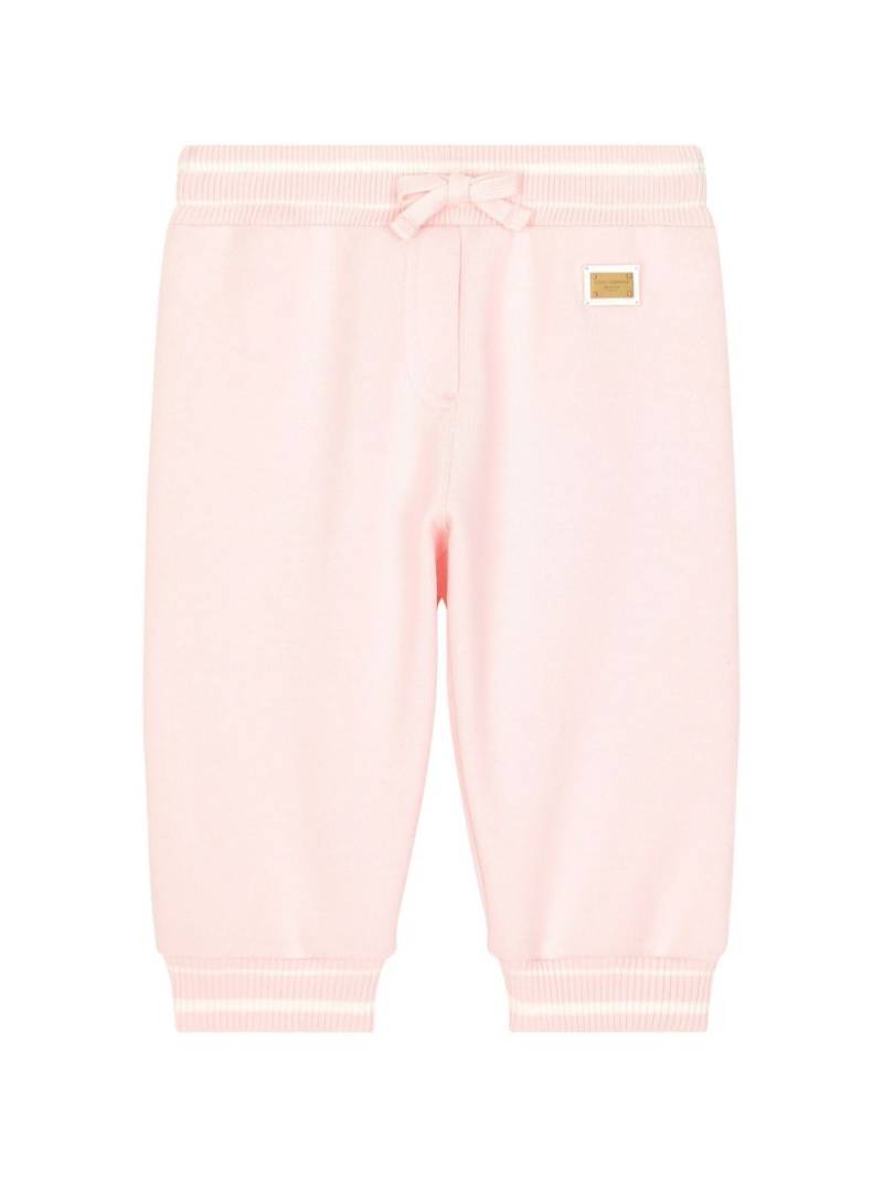 Dolce & Gabbana Kids logo-plaque track pants - Pink von Dolce & Gabbana Kids