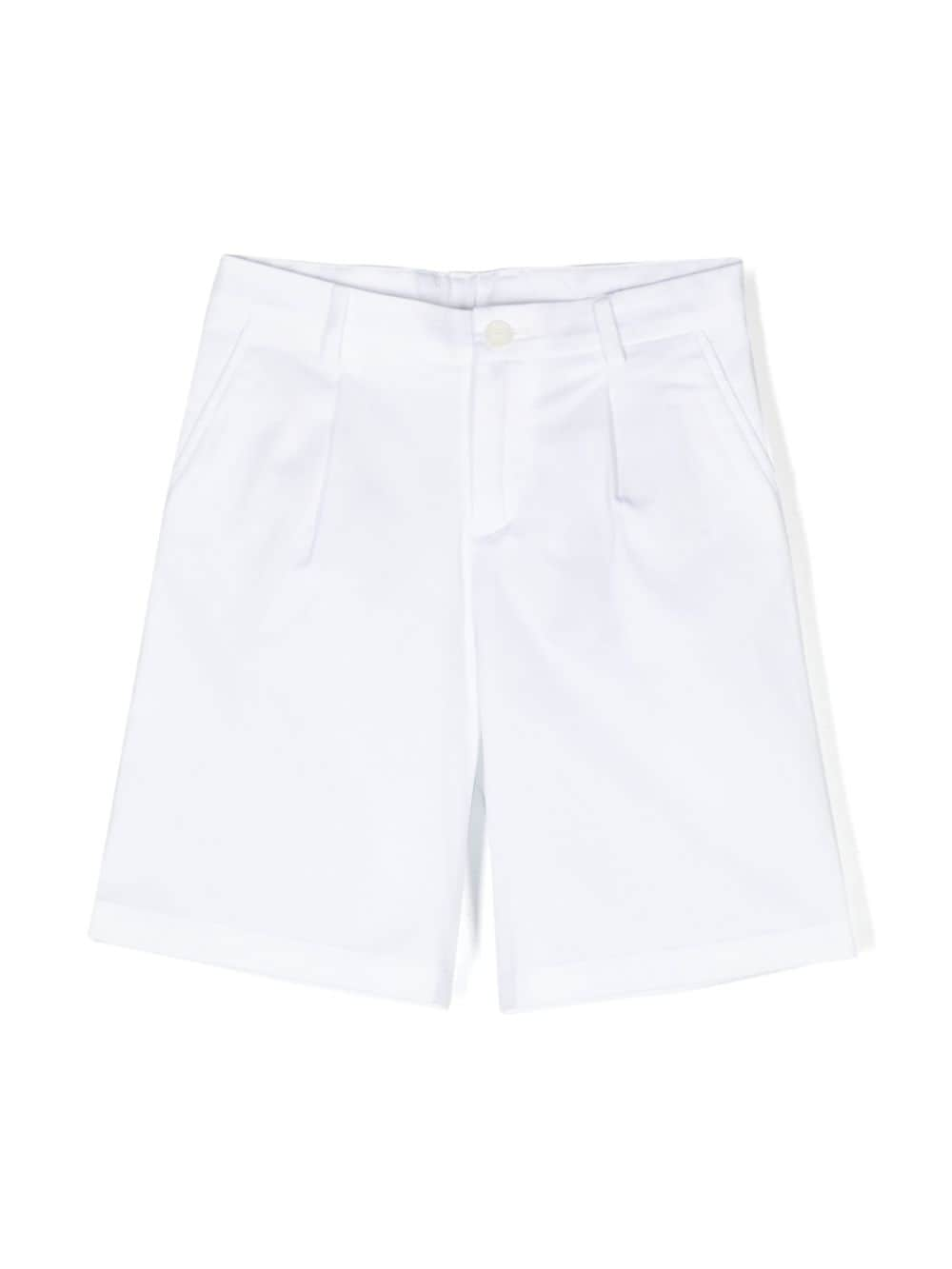 Dolce & Gabbana Kids logo-plaque twill smart shorts - White von Dolce & Gabbana Kids