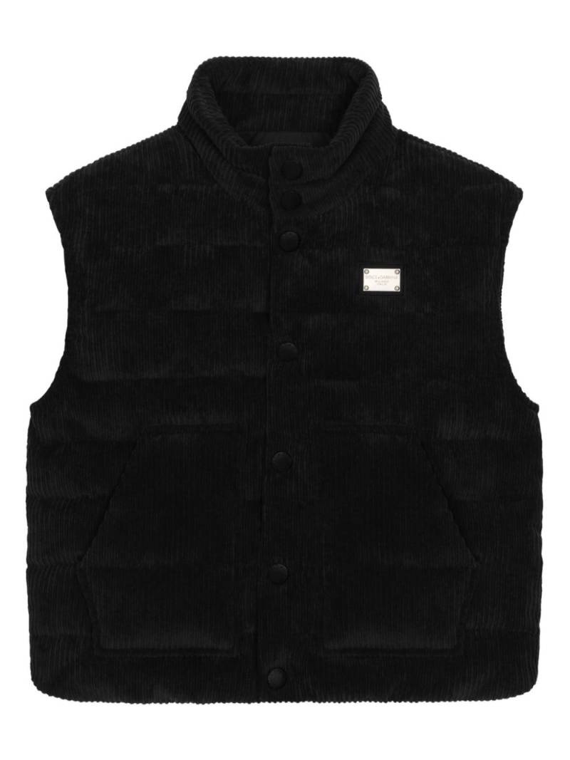 Dolce & Gabbana Kids logo-plaque vest - Black von Dolce & Gabbana Kids