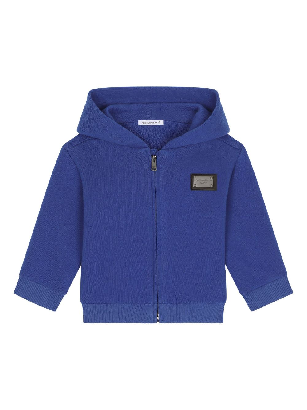 Dolce & Gabbana Kids logo-plaque zip-up hoodie - Blue von Dolce & Gabbana Kids