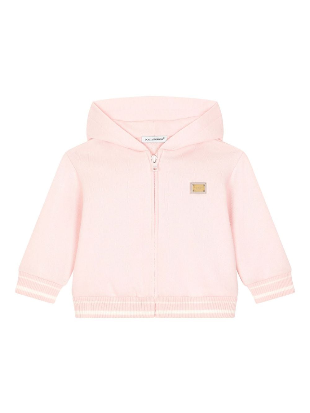 Dolce & Gabbana Kids logo-plaque zipped hoodie - Pink von Dolce & Gabbana Kids